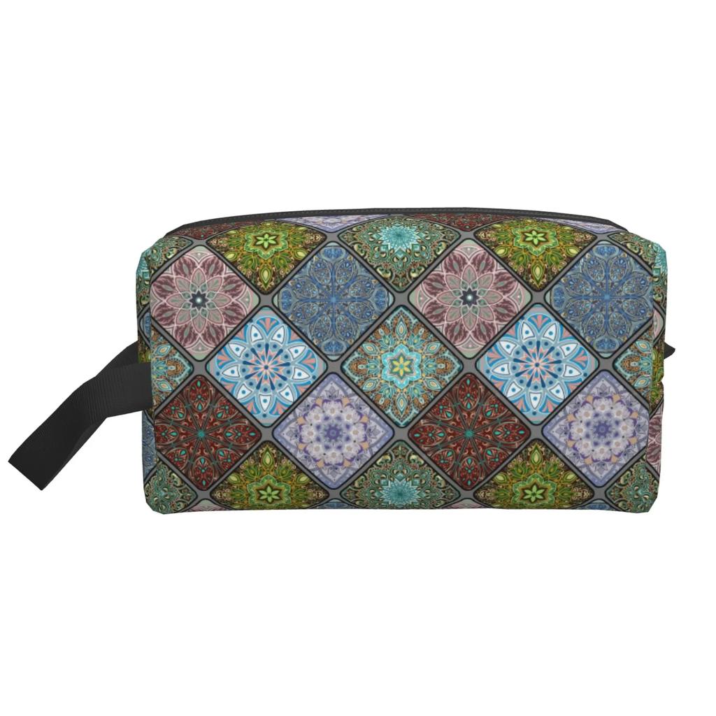Bohemian Etniczny Tradycyjny Wzór Torby do Przechowywania Przenośna Duża Pojemność Podróżna Kosmetyczka Torba na Makijaż Idealna do Codziennego Użytku