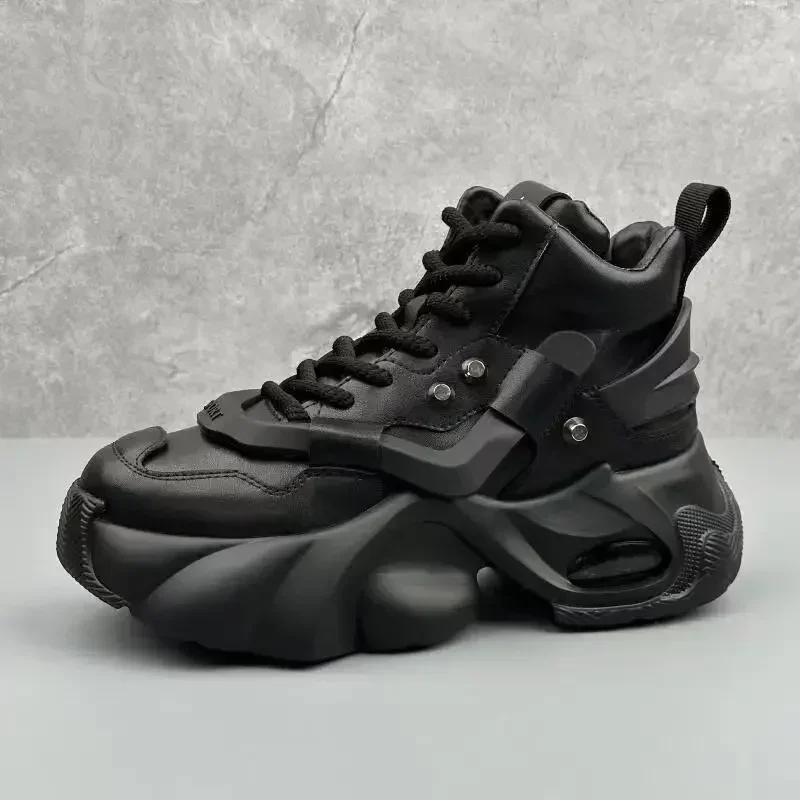 Herrenschuhe Luxuriöse Freizeit-Sneaker für Herren Bequeme Plateaustiefel für Herren Höhenvergrößernde, atmungsaktive High-Top-Sneaker für Herren