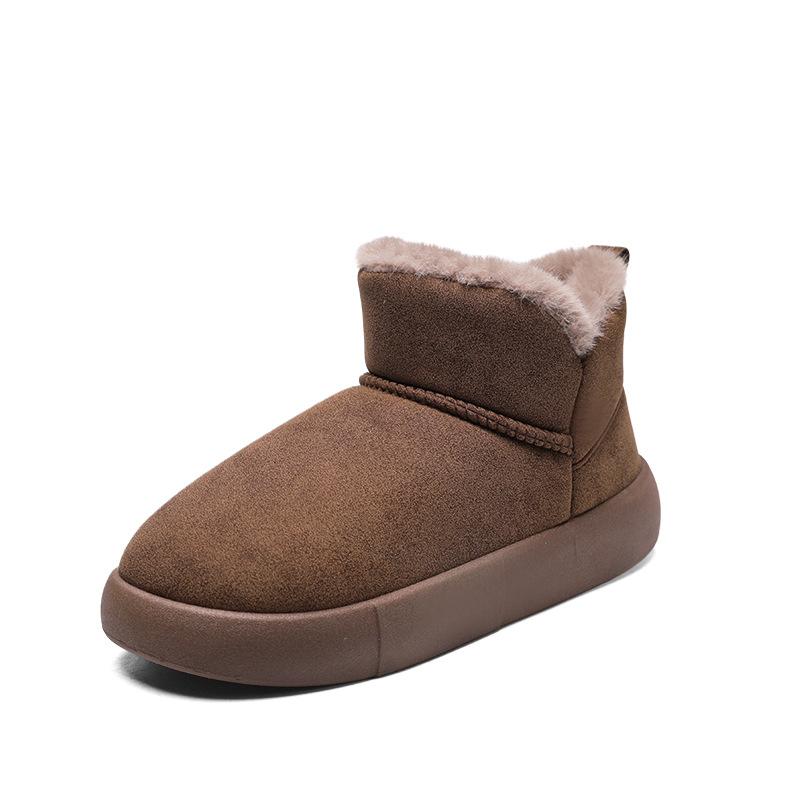 Fleece men's snow boots short thermal cotton shoes thickened fleece non-slip men's short boots bread shoes winter new