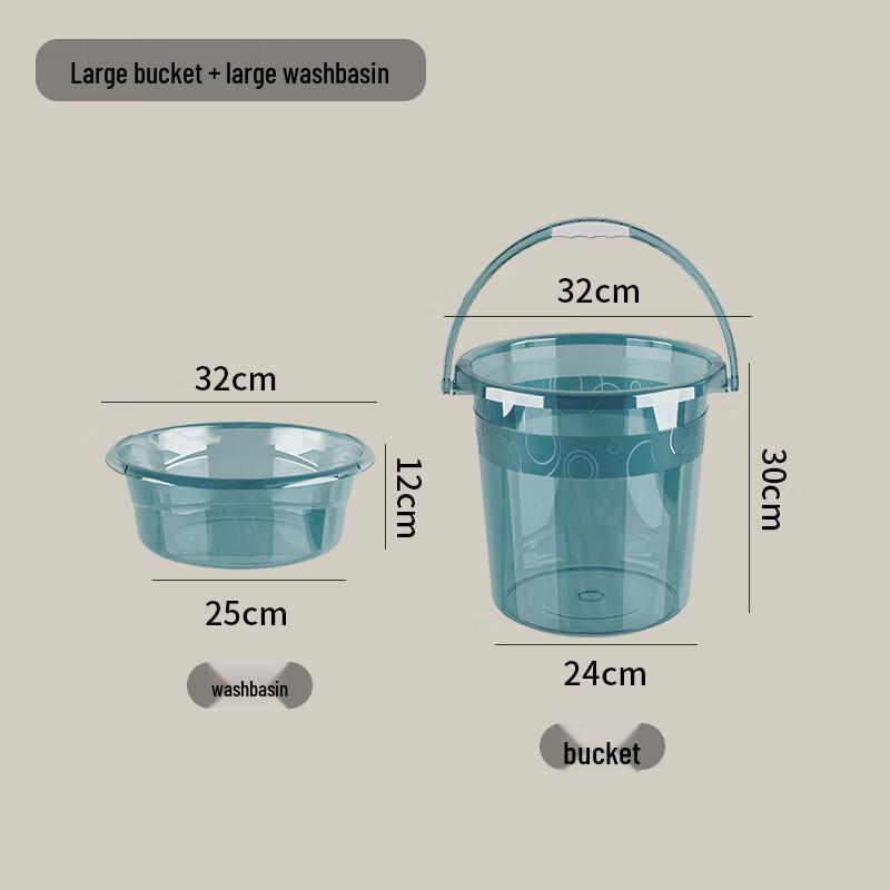 ZISIZ Transparent Portable Plastic Water Storage Bucket