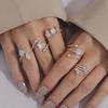 Jewelry Silver Zircon Rhinestone Butterfly Women's Ring Set