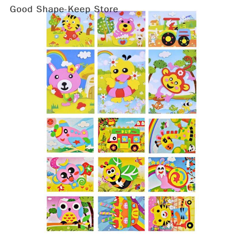 Cartoon Animal 3D Puzzle for Kids; 10/20 DIY EVA Foam Sticker Crafts; Fun and Educational