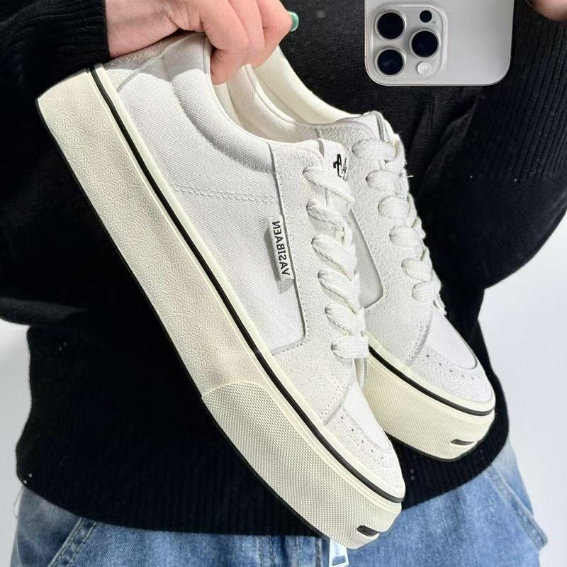 Fashion Street Style Men's Canvas Sneakers Stylish Casual Shoes Vulcanize Shoes Lace-Up Skateboard Footwear Rubber Sole Tenis Masculino