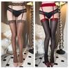 Women Leopard Top Shimmery Tights Suspenders Pantyhose Attached Garter Belt Oil Glossy Thigh High Stockings Lingerie