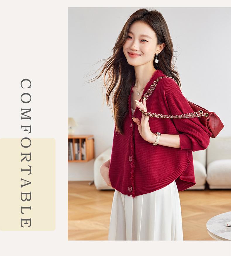 Women's Batwing Sleeve Cardigan and Skirt Set - Trendy 2025 Autumn Fashion