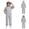 Boys Girls Adaptive Hooded One Piece Jumpsuit Long Sleeve Back Crotch Zip Bodysuit with Pocket for Outdoor Play