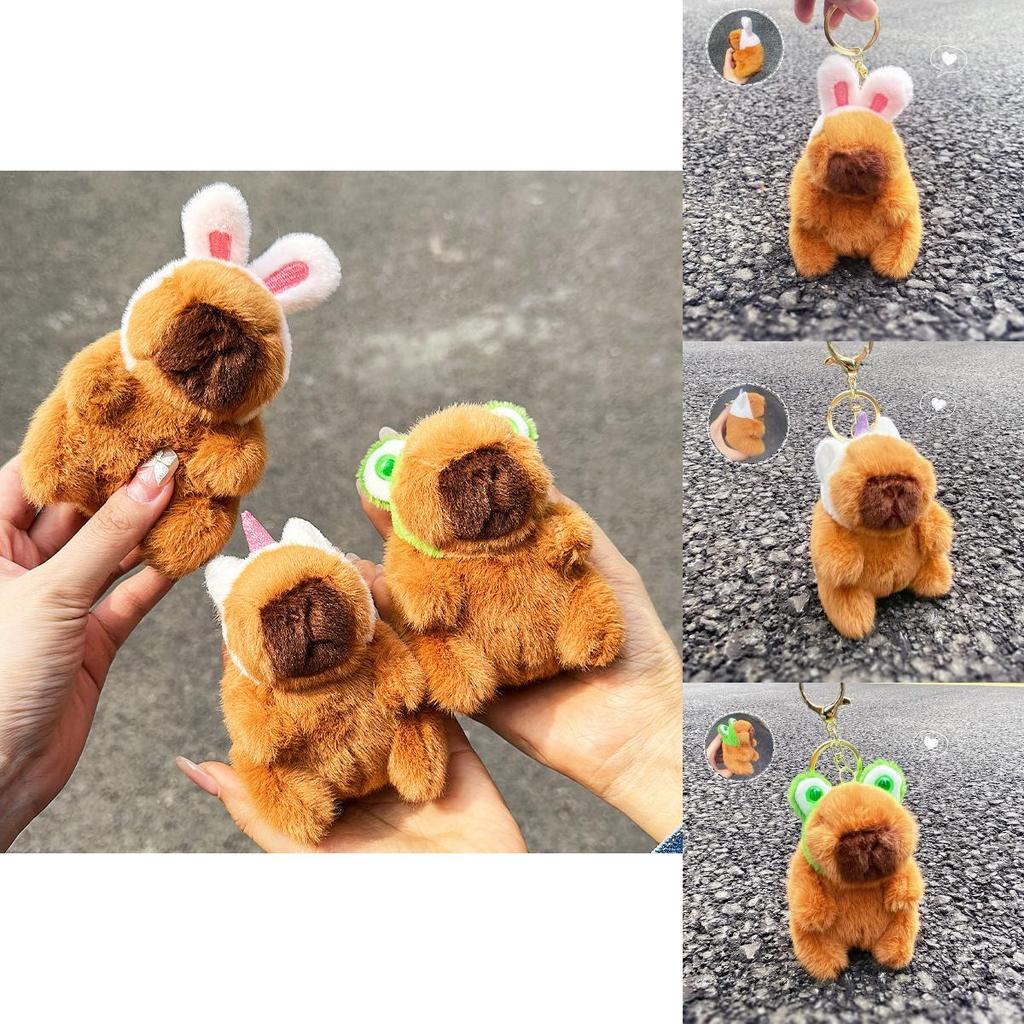 Capybara Weicher Plüsch Schlüsselanhänger mit Tierdesign für Kinder und Sammler