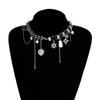 Snowflake Starlight Heart Tassel Velvet Woven Necklaces for Women Rope Beaded Patchwork Chain Choker Necklace Luxury Jewelry