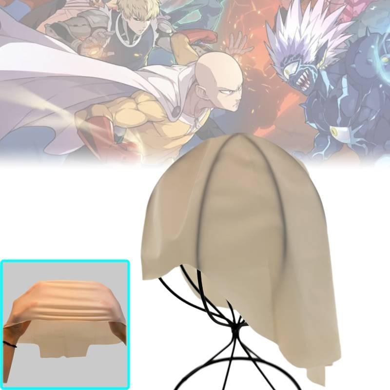 Bald Saitama Man Headgear Cosplay Latex Makeup Prop Headpiece Costume