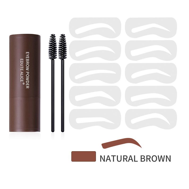 Waterproof & Smudge-Proof Eyebrow Stamp Kit with Contouring Powder, Stencil, Brush, & Hairline Powder.
