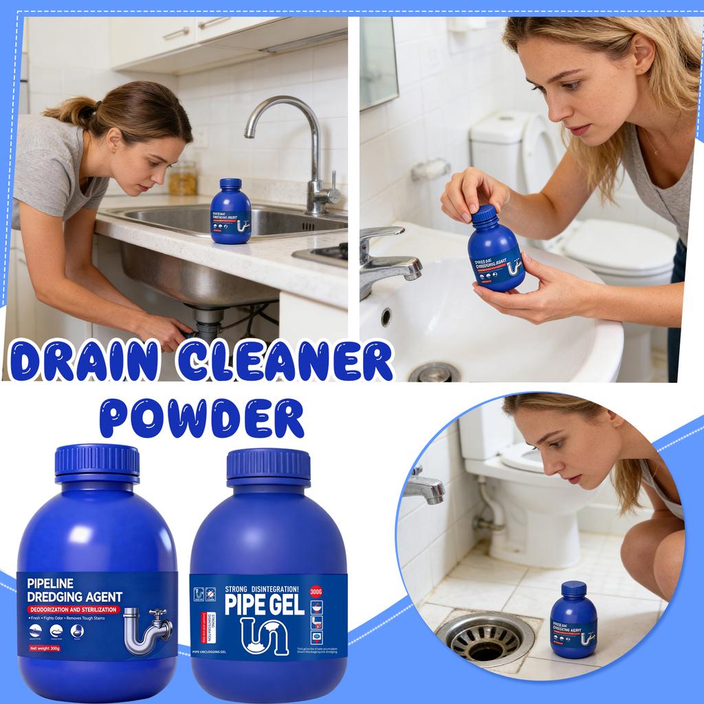 Potente Polvere Disotturante Per Lavandini, Scarichi, Cucina E WC, Disottura Rapidamente E Riduce Gli Odori 300ml