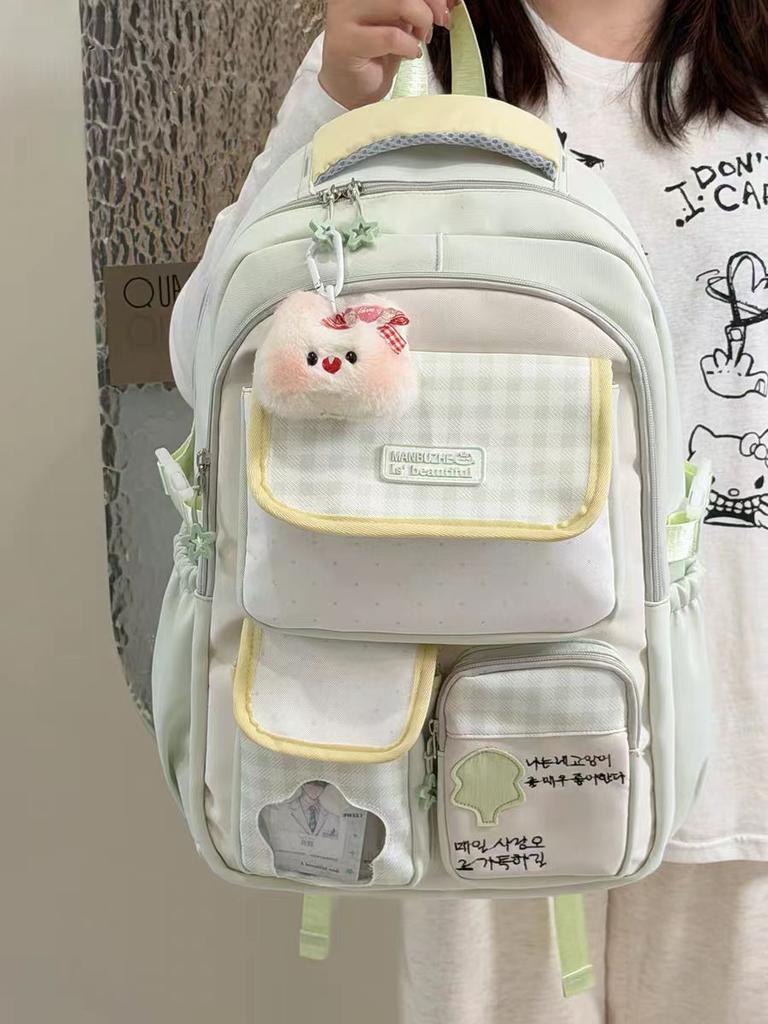 Schoolbag New Schoolbag High Value Dopamine Cute Girl Backpack Campus Junior High School High School Students Large Capacity Backpack