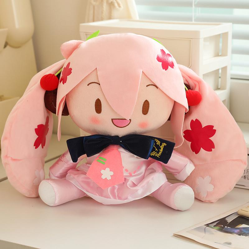 30cm Cartoon Hatsune Miku Plush Toy New Bow Miku Preciality Sakura Hatsune Miku Plushies Sleeping Doll Soft Gifts Girl