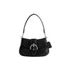 Borsa a Spalla Soho 26 in Pelle con Logo Media da Donna Nera CR699-LHBLK