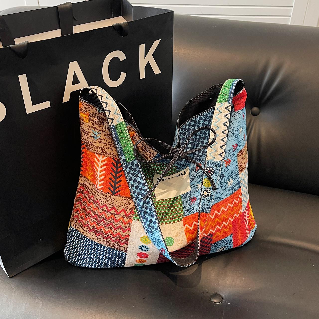 

Spring and summer large-capacity commuter bag, two-sided back tote bag women s bag, new niche canvas shoulder bag