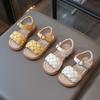 New Summer Girls Sandals, Korean Style Fashion Woven Kids Shoes, Soft Sole Open-toe Princess Sandals