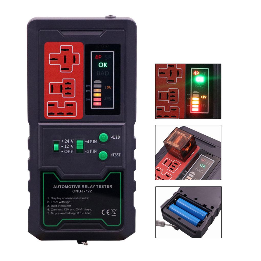 Black Auto Relay Test Equipment LED Screen For Easy Testing Testing Fast Relay Test Device Simply As Shown