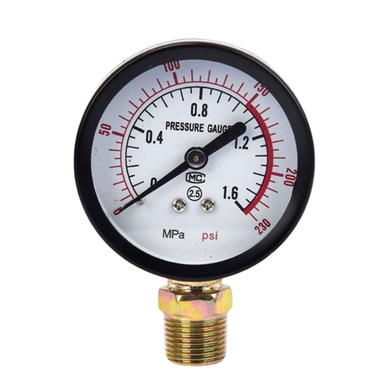 Professional Metal Pressure Meter Shockproof Radial Design with Clear Scale Display Radial Face  Gauges for Machinery