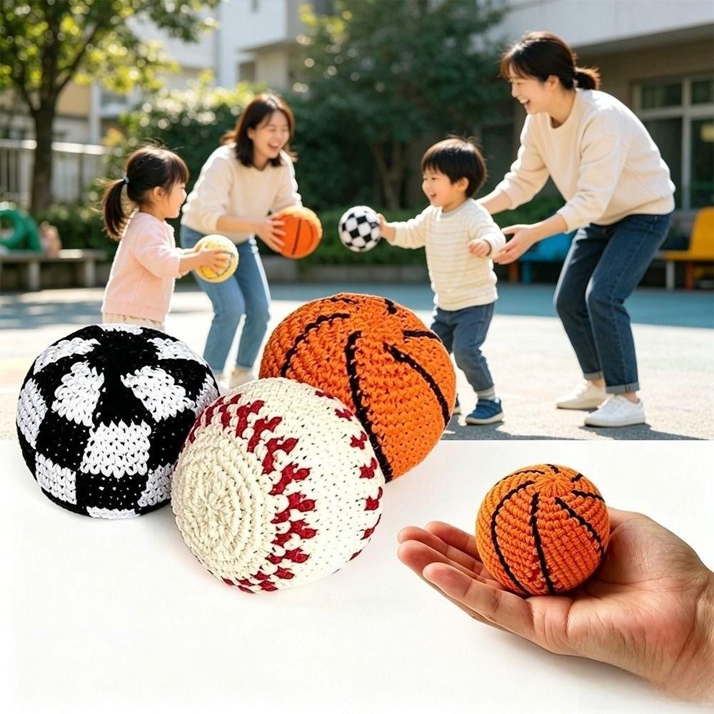 Lightweight Crochet Sports Ball Cotton Soft Ball Toy New Plush Sports Ball Beach Game