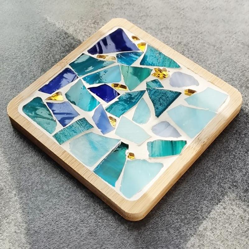 Handmade Diy Mosaic Cup Mat Bottom Bamboo Pad Early Education Free Creation Handicraft Toys