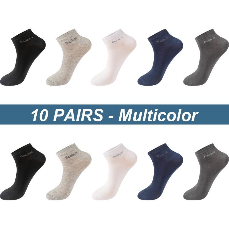 10 Paare/los Männer Bambus Faser Socken Kurze Casual Atmungsaktive Anti-Bakterielle Mann Ankle Socken Hohe Qualität Neue Schwarz Busines