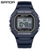 Sanda Korean-Style Waterproof Teen Electronic Watch with Alarm - Unisex Square Design for Students