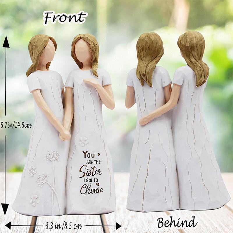 Regali di Compleanno per Migliore Amica Donna - Statuette in Resina per Sorelle Idee Regalo di Compleanno per Migliore Amica Sorella Regali Unici per Sorelle da Figura Dipinta a Mano