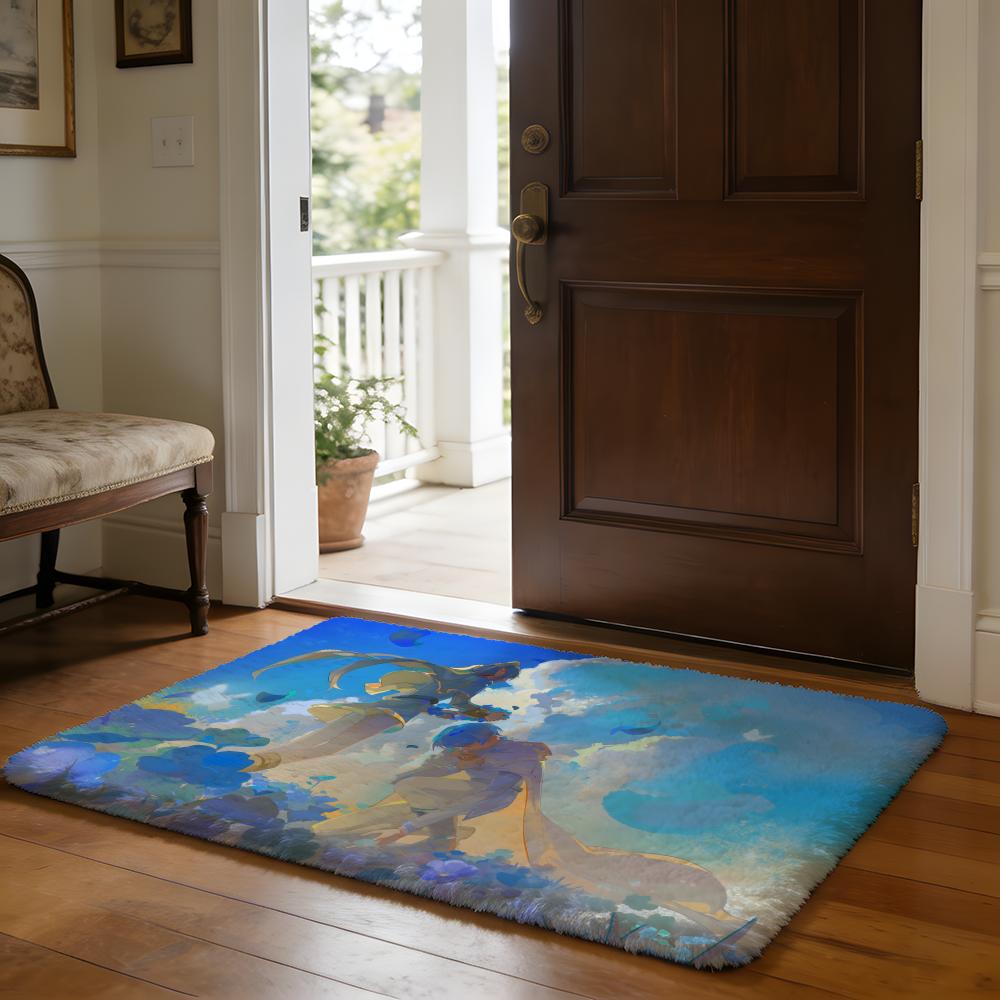 Floor Mat Soft Flannel Rug Non Slip Absorbent Mat for Bathroom Bedroom Home Decor Anime F Friend Hot Cute