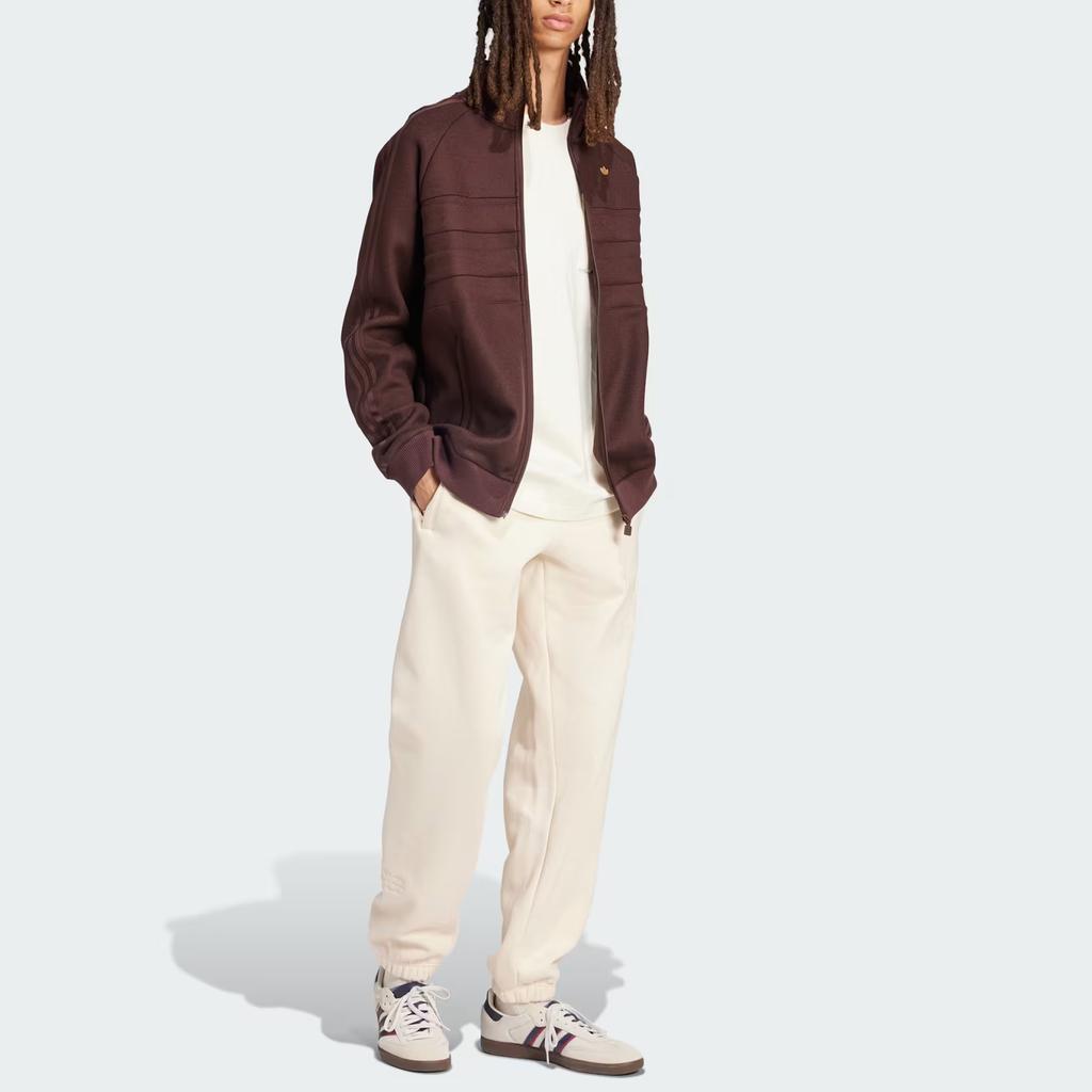Adidas Originals Archive Track Top Outdoor Casual Vintage Sports Zip Stripe Stand Collar Jacket Men Jackets Shadow-Brown IZ3271