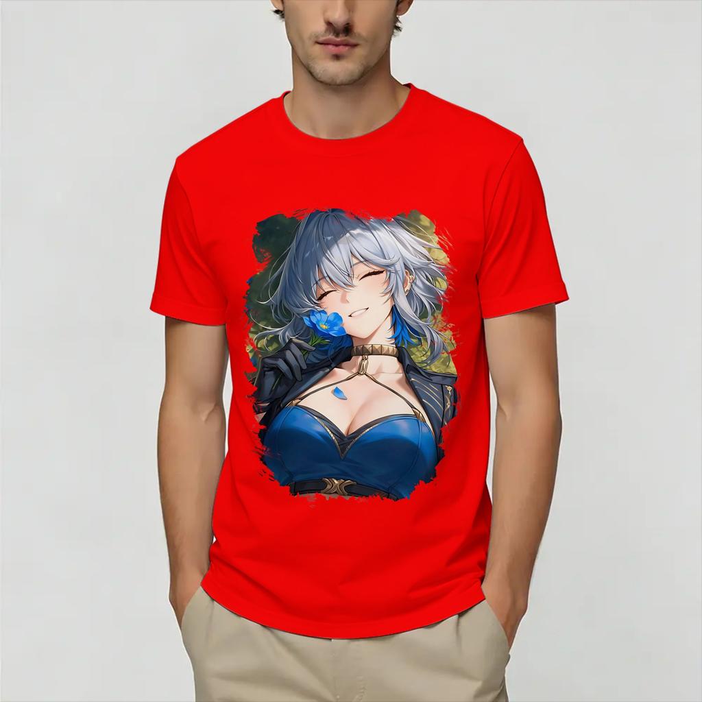 Wuthering Waves Pure Cotton Tshirt For Male Summer Streetwear Tshirts O Neck Leisure Tees Plus Size Custom Logo Tops