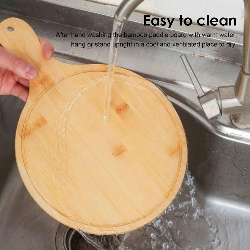 1Pcs Platter Bamboo Pizza Tray Stone Cutting Baking Tray Durable Wooden Pizza Board  Kitchen Tool