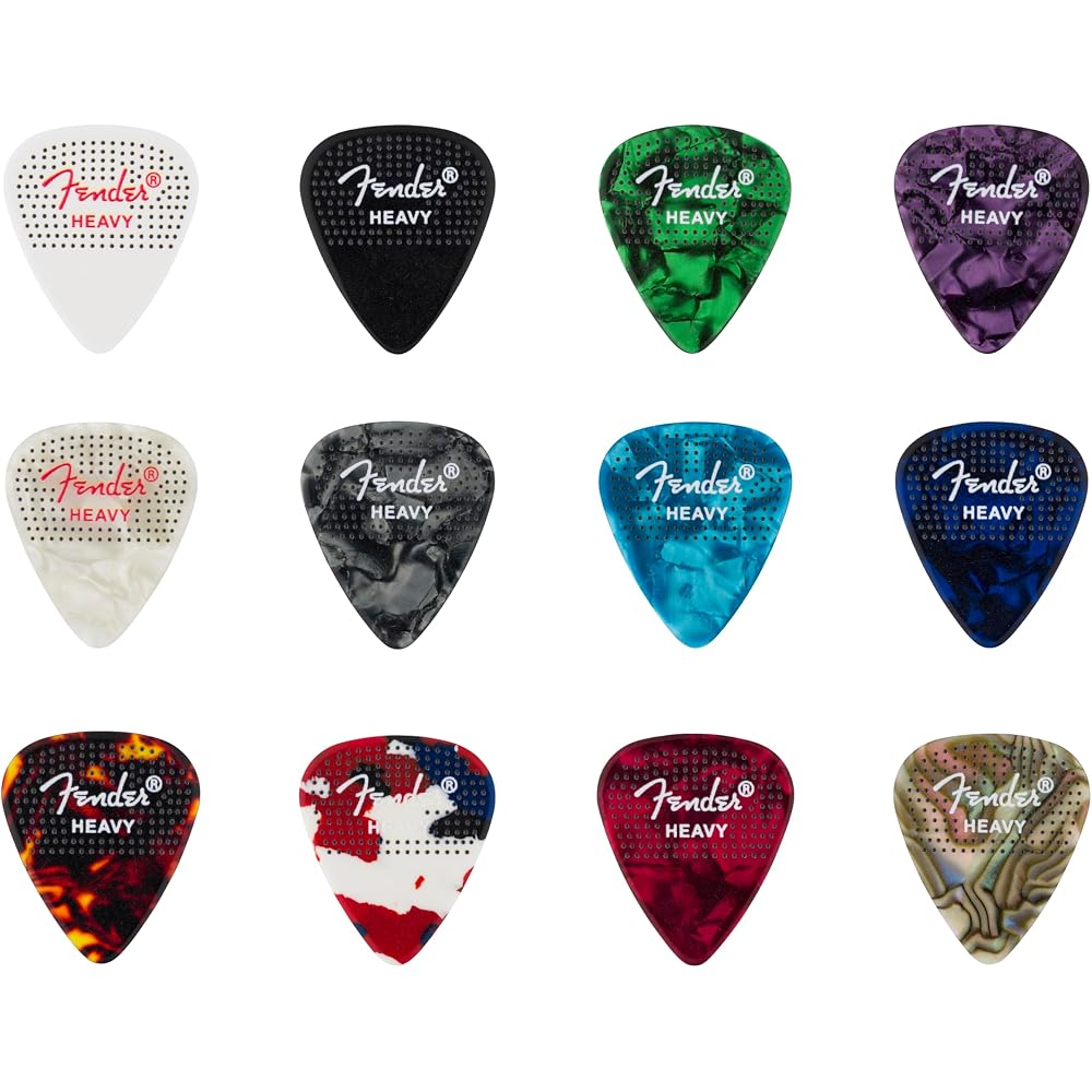 Fender Fender 351 Dotted Celluloid Picks 12-Pack Heavy Guitar Picks Pack of 12