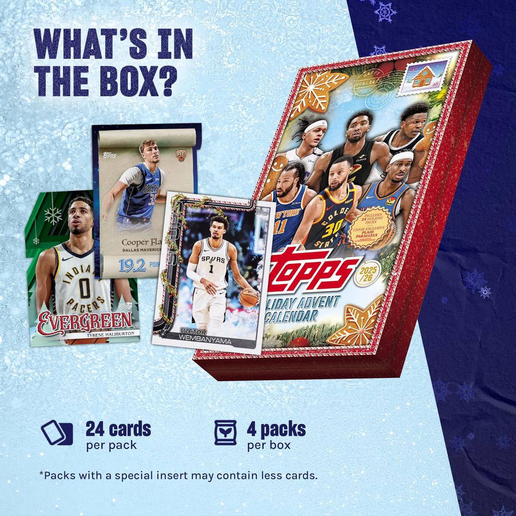 2025 Topps Holiday Basketball Factory Sealed Countdown Calendar - -