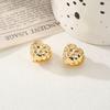 European and American Fashion Shell Marine Element Alloy Retro Love Rhombus Earbuckle Woven Texture Earrings