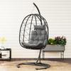 Hanging Chair Outdoor Hanging Chair Egg Chair, weather-resistant, incl. cushion, 102 cm x 102 cm x 195 cm, Dark Grey
