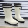 New Thick-soled Medium Tube Rain Shoes Men's Non-slip Waterproof Shoes Fashionable Outdoor Water Boots Warm Rain Boots Rubber Shoes Men
