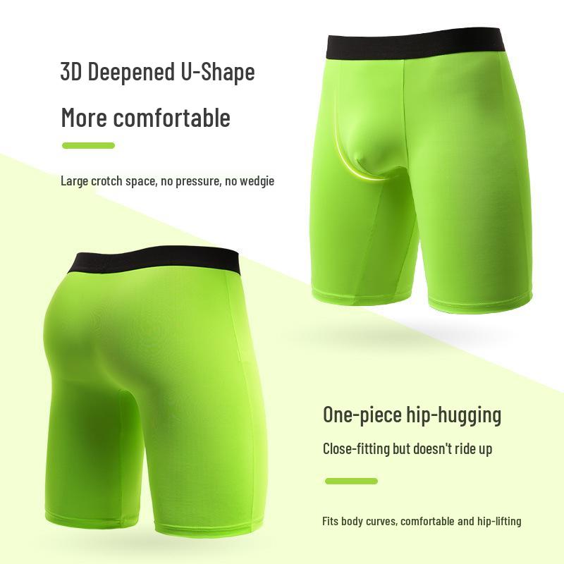 Pánské rychleschnoucí boxerky z ledového hedvábí: Lehký, Prodyšný, Proti oděru, Prodloužený rozkrok