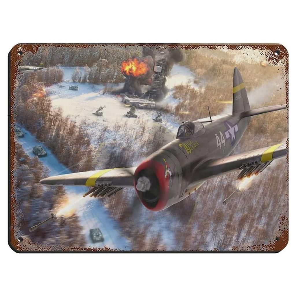 Military Metal Tin Signs Fight Plane Wall Art Poster Plaque Vintage Iron Painting Decoration for Home Cafe Washing Room Club
