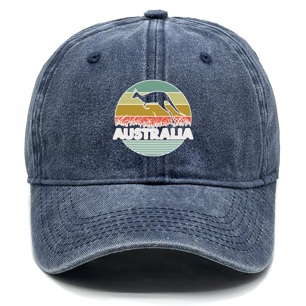 Australischer Känguru-Print Snapback Baseballkappe Atmungsaktiv Unelastisch Verstellbar Baseballkappe Für Freizeitkleidung Einheitsgröße
