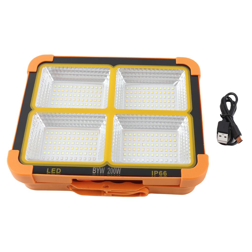 LED Portable Solar Work Light 200W 7000mAh 15000LM 288 Beads 4 Modes IP65 Rechargeable Emergency Worklight