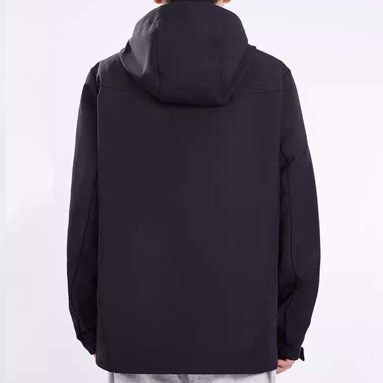 Li-Ning Solid Color Zip-Up Hooded Jacket Men jackets Black AFDT941-1