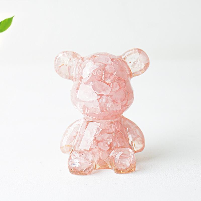 Crystal Resin Bear Sitting Figurine For Home Office Decor Gift For Friends