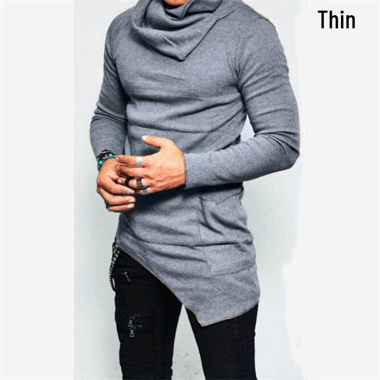 

Men s European & American Stacked Collar Long Sleeve Top - Spring & Autumn Collection L