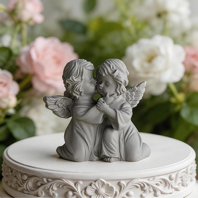Epoxy Resin Flower Wreath Angel Girl Silicone Mold Creative DIY Angel Aromatherapy Candle Mold Home Decoration