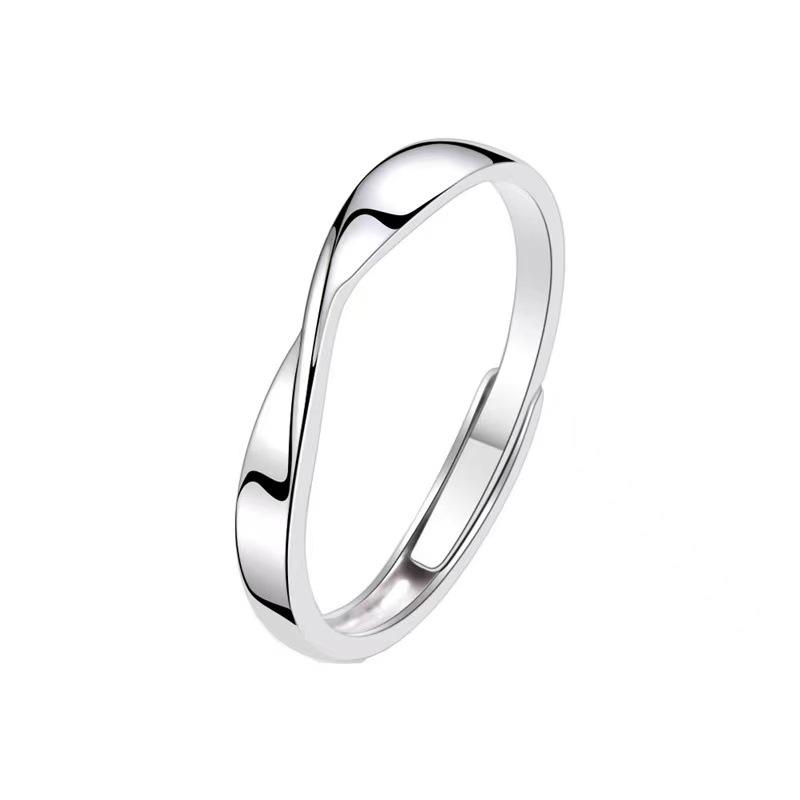 Mobius 2024 Irregular Band: Stylish Plain and Open Couple Ring Set
