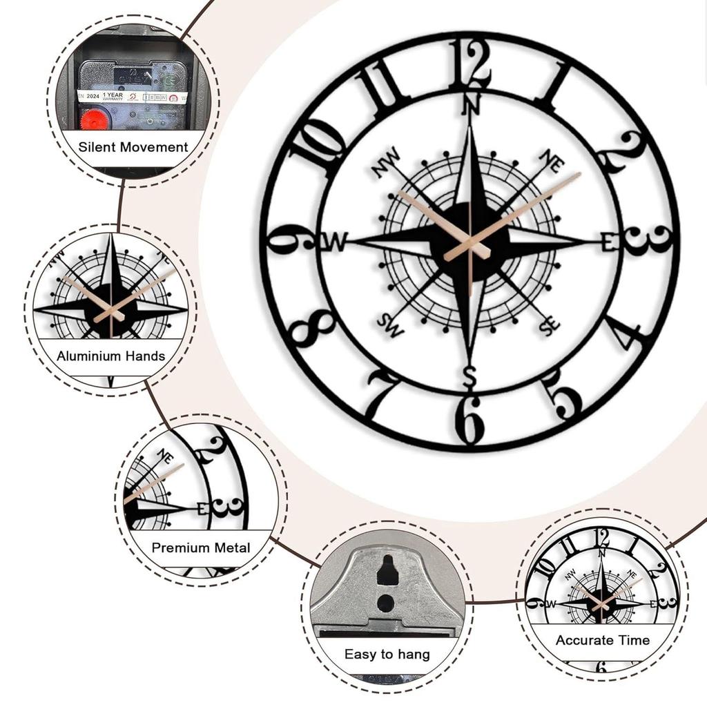 Antic Metal Wall Clock for Living Room | Latest Stylish Fancy Decorative Big Size Wall Watch for Bedroom, Office, Kitchen, Dining, Hall and Home Dcor
