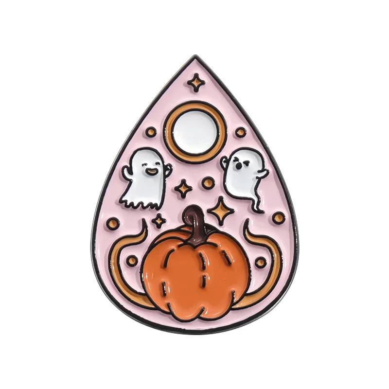 Halloween Punk Ghost Collected Enamel Pin Custom Spooky Boo With Black Cat Brooches Clothes Lapel Badge Jewelry Gift for Friends