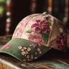 New Design Polyester Unisex Hat Vintage Breathable Floral Cap Durable Retro Embroidered Hat