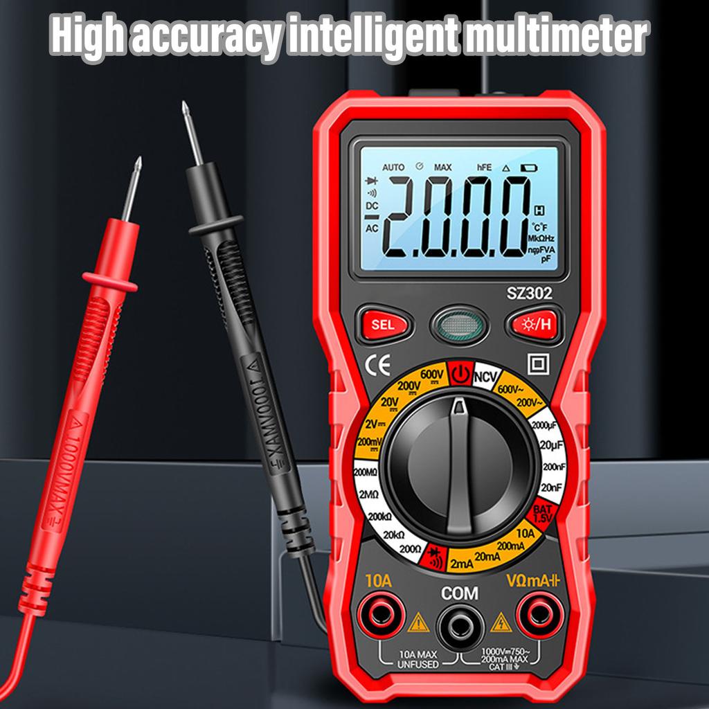 Digital Multimeter Backlight High Accuracy Automatic LED Indicator   AC Voltmeter with Flashlight