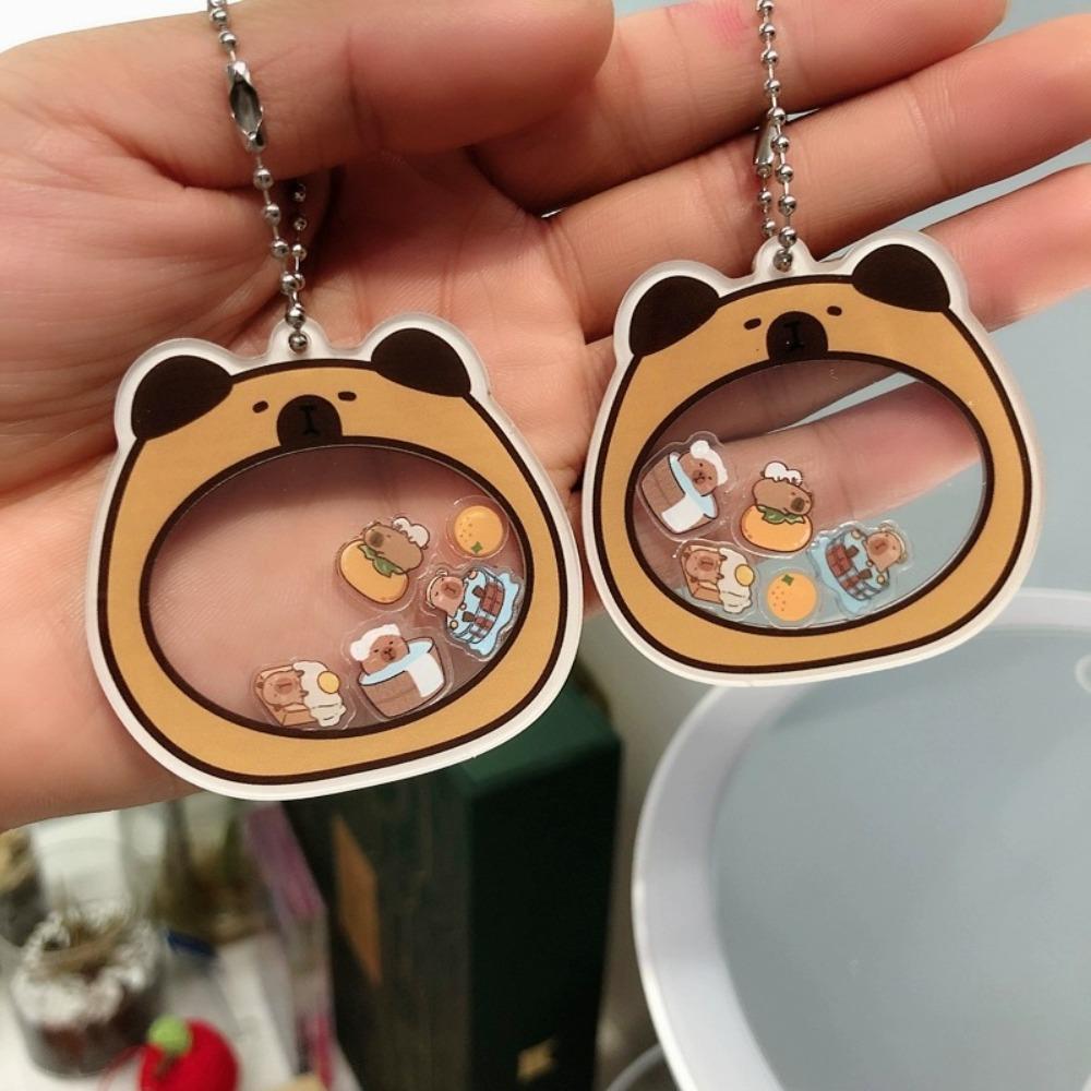 Rocking Toys Creative Acrylic Keychain Shake Music Capybala Key Chain  Best Friend Gift